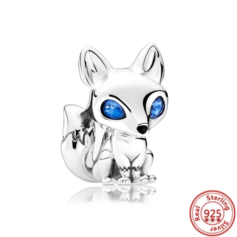 925 Silver Blue Eyed Horse Cute Squirrel Fluffy Llama Charms Beads Animal Series Fit Original Pandora Bracelet Women DIY Jewelry