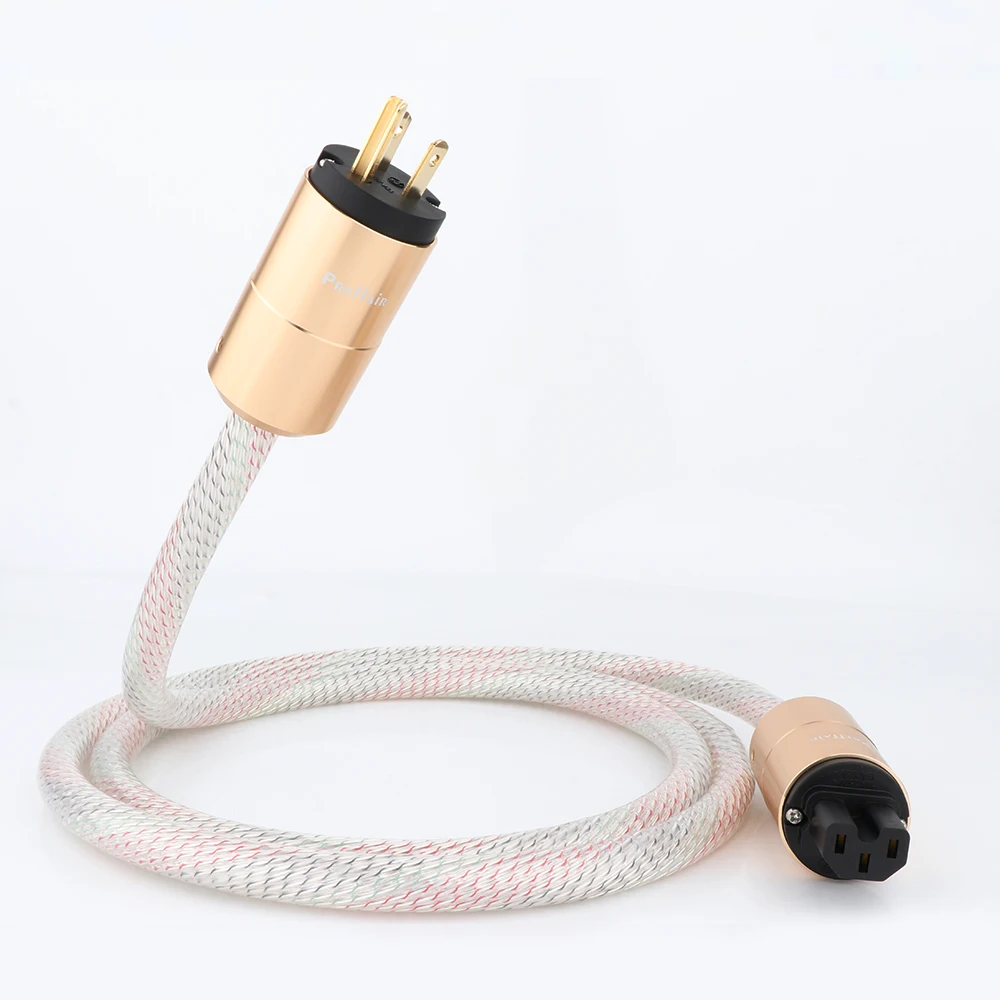 

High Quality 12cores Valhalla power Cable cord EU/US POWER CABLE 7N OFC Power Cord with Gold Plated Plug Amplifier CD Power Wire