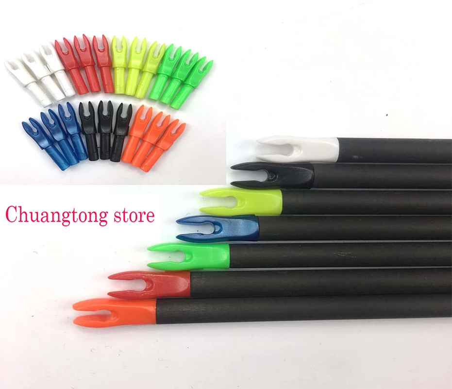 20pcs/lot ID 4.2mm Arrow Nocks TPU for Archery Carbon Fiberglass Arrow Shaft DIY Recurve Bow