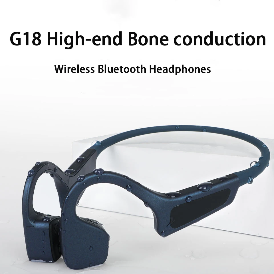 Bone Conduction Bluetooth  Wireless Headset with Microphone Bilateral Stereo HD Call Titanium Alloy Manufacturing USB 5.0