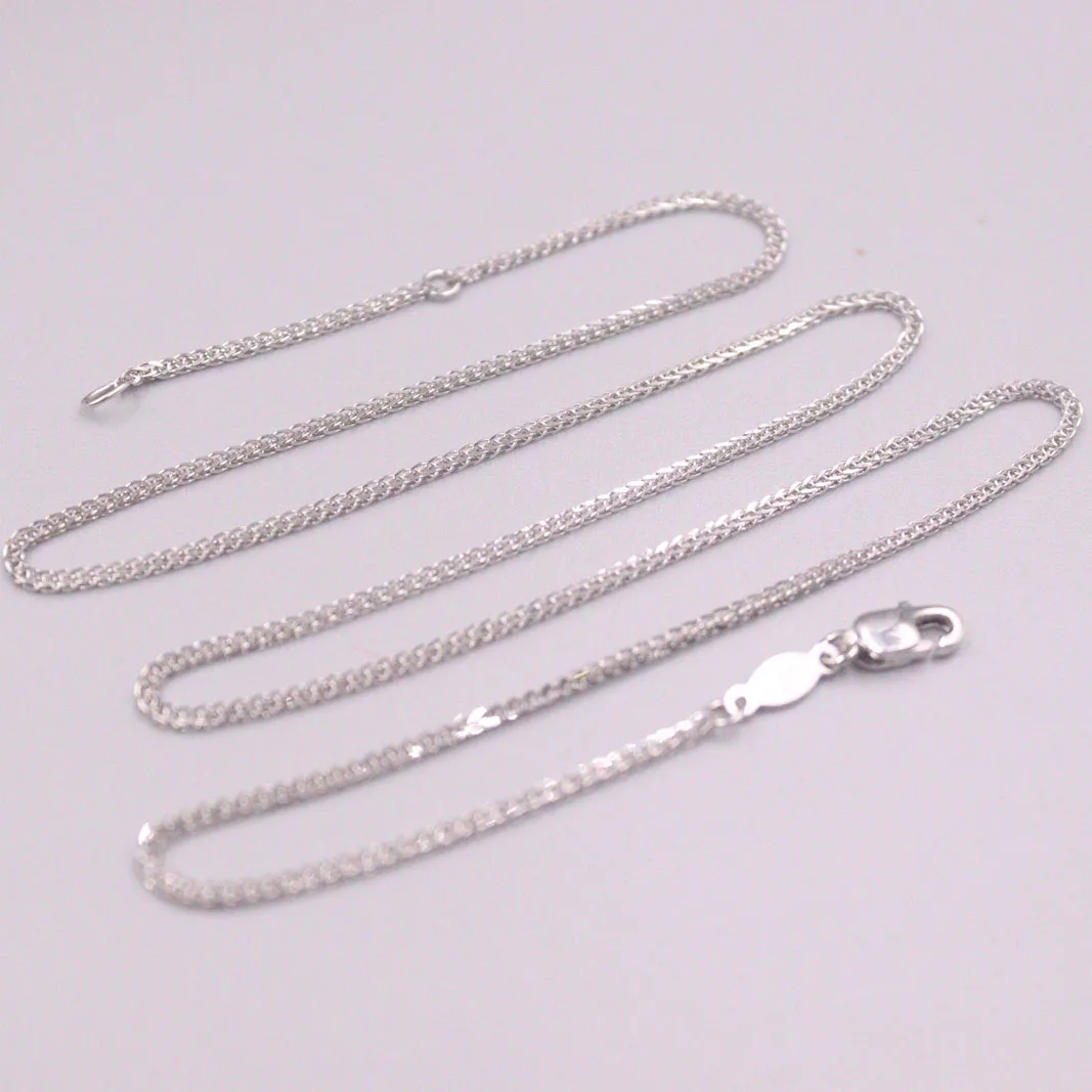 Pure Platinum PT950 Chain 1.1mm  Men Women Wheat Link Necklace 18inch 3.9-4g