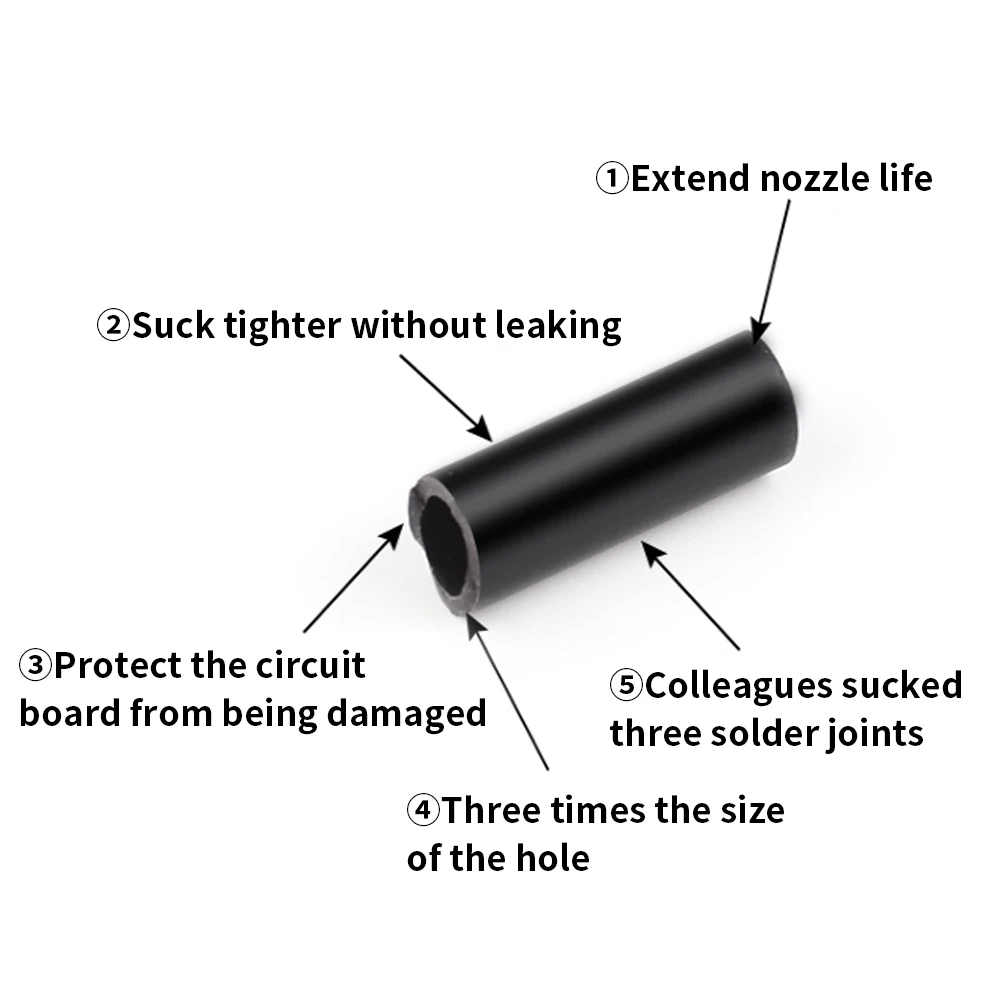 LUXIANZI 5pcs Powerful Desoldering Pump Tip Vacuum Soldering Iron Desolder Gun Pen Head Removal Vacuum Suction Tin Tools