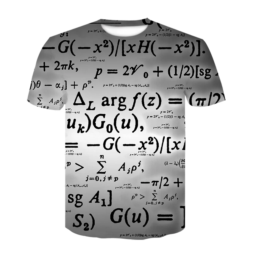 Harajuku Physics Formula Math T Shirt 3D Print Men's T-shirts 3D Printed Loose Brand Streetwear Funny T Shirts Men Clothes