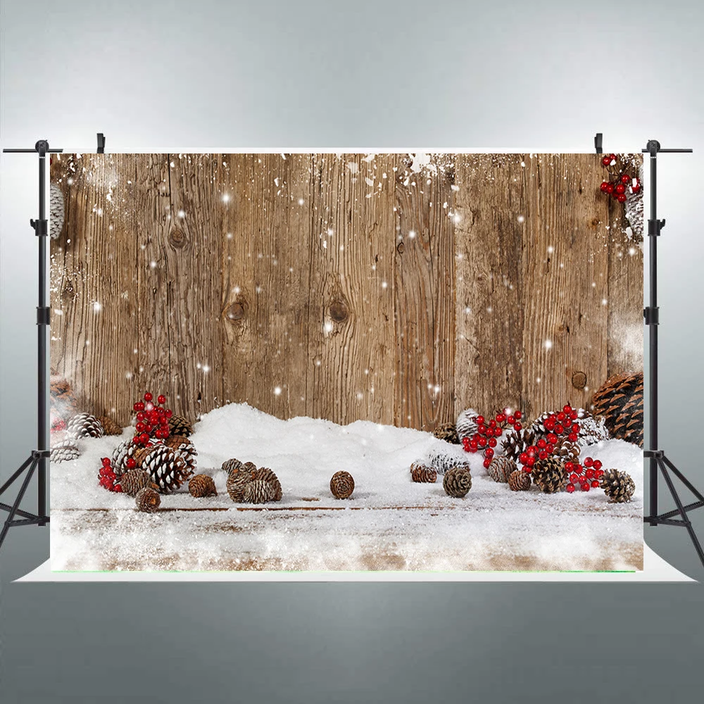 

Winter Christmas Backdrop Photography Snowflake Wood Background Xmas Decoration Background Baby Kid Studio Photo Shoot booth