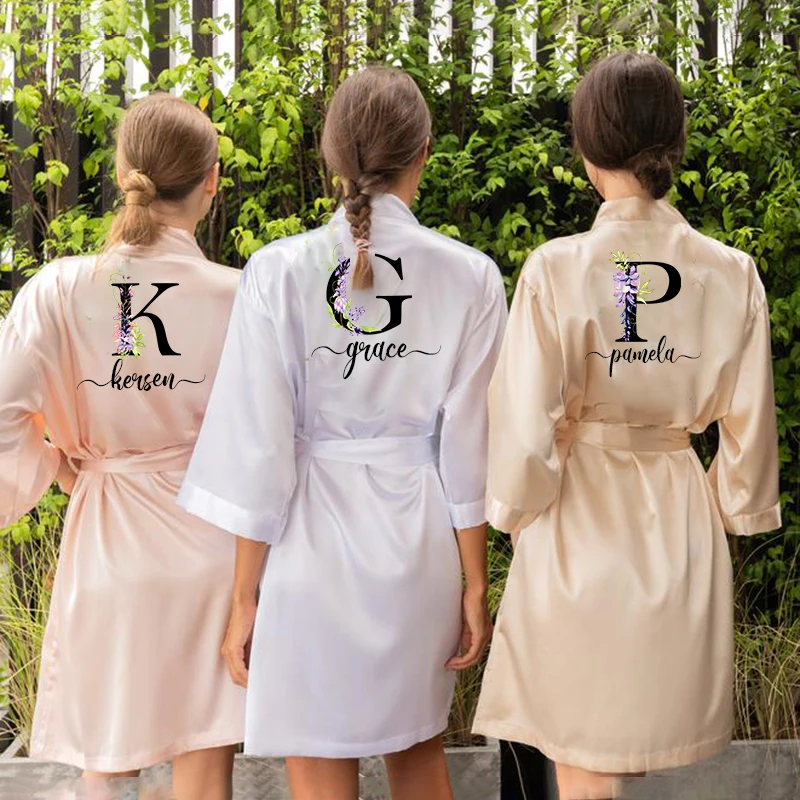 رداء العروس الشخصي اسم مخصص رداء الزفاف هدايا حفلات الزفاف دش العروس وصيفة الشرف فريق رداء #1