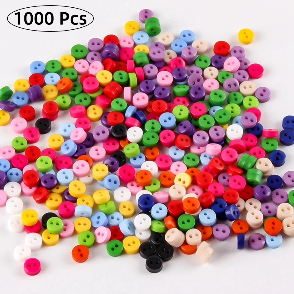 

1000 Pcs/Lot 6mm Mini Resin Buttons Two Holes kid's Apparel Dolls Garment Sewing Accessories DIY Scrapbooking Craft Decor Button