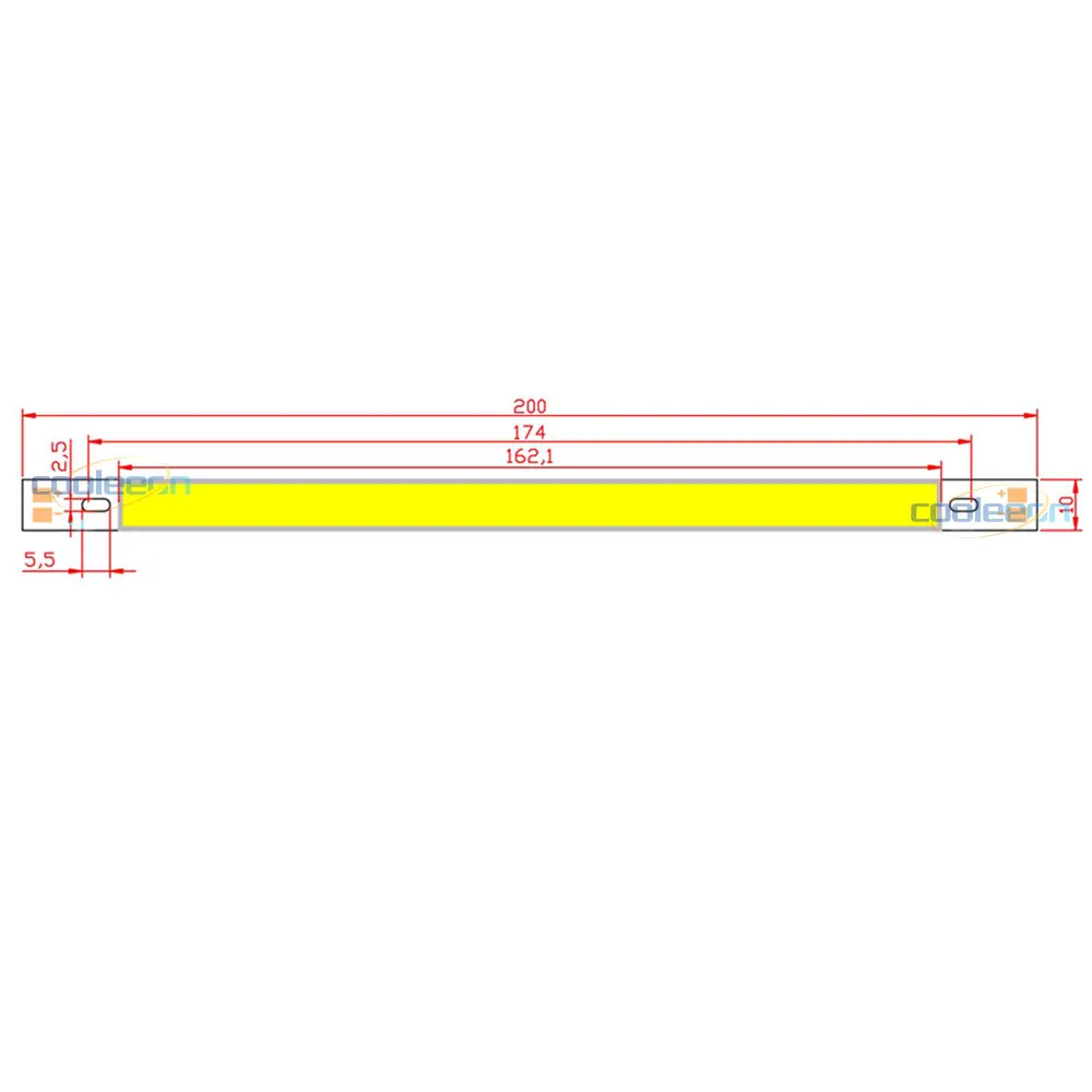 Dropshipping 200*10mm DC12V LED COB Light Strip 10cm 10W Lamp Blue Green Red Warm Cool White LED Bar Lights 200mm 12V COB Strips