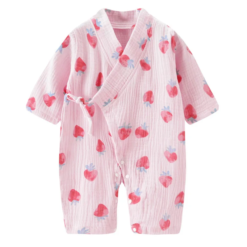 Baby Clothes Newborn Jumpsuit Girls Boys Muslin Cotton Long Sleeve Romper 0-24M