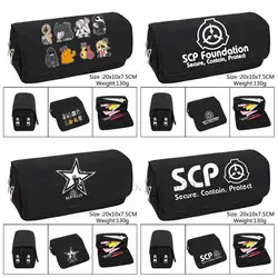 Gioco SCP Foundation Pencil Case Anime Make up Cosmetic Bag cancelleria per studenti Multi-funzione flip Bags Gift