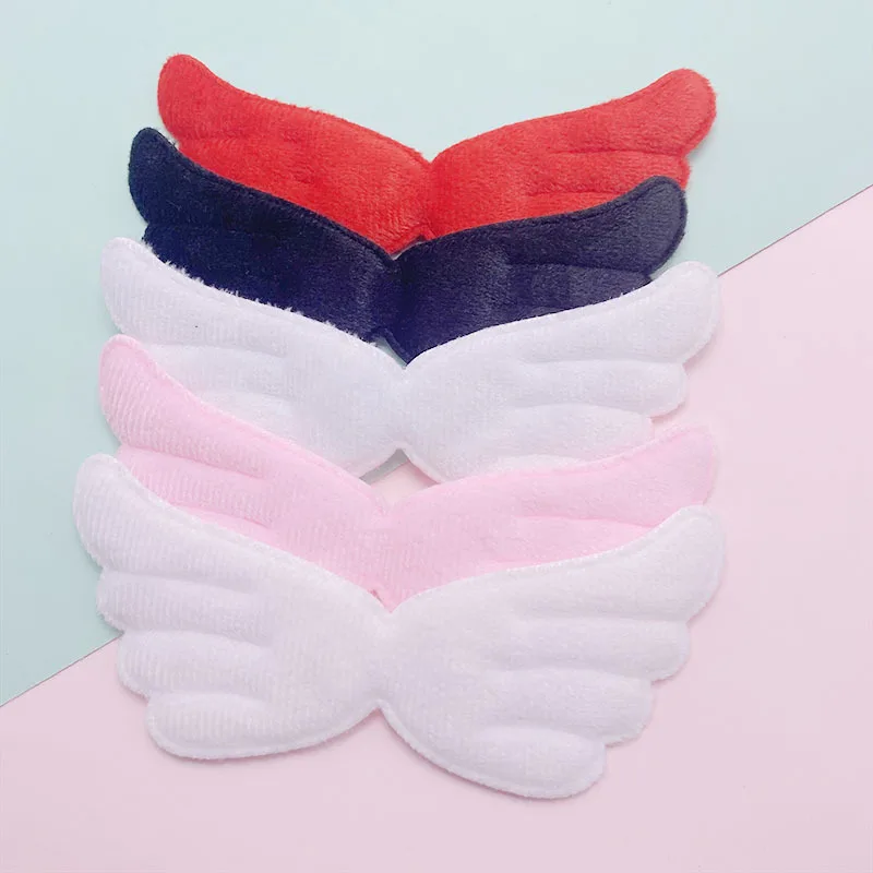 30Pcs/Lot 13.5*6CM Felt Angel Wing Padded Applique For Handmade Clothes Hat Sewing Supplies DIY Hair Clip Accessories Patches