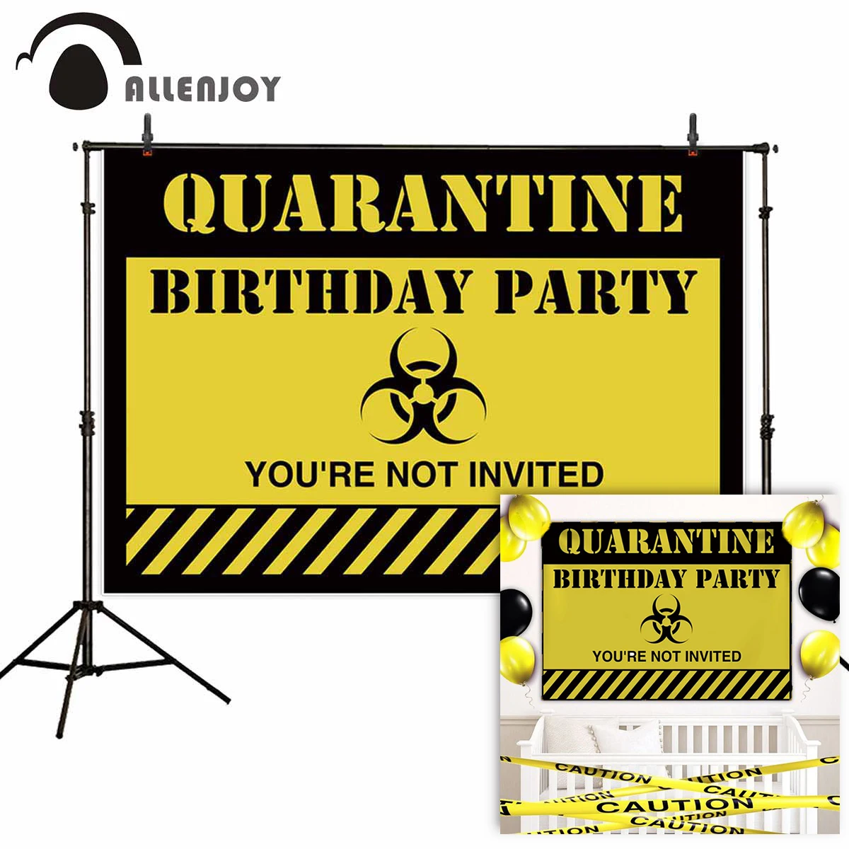 Allenjoy Birthday Party Idea Photography Backdrop You are Not Invited Personalized Banner Decor Background Photophone