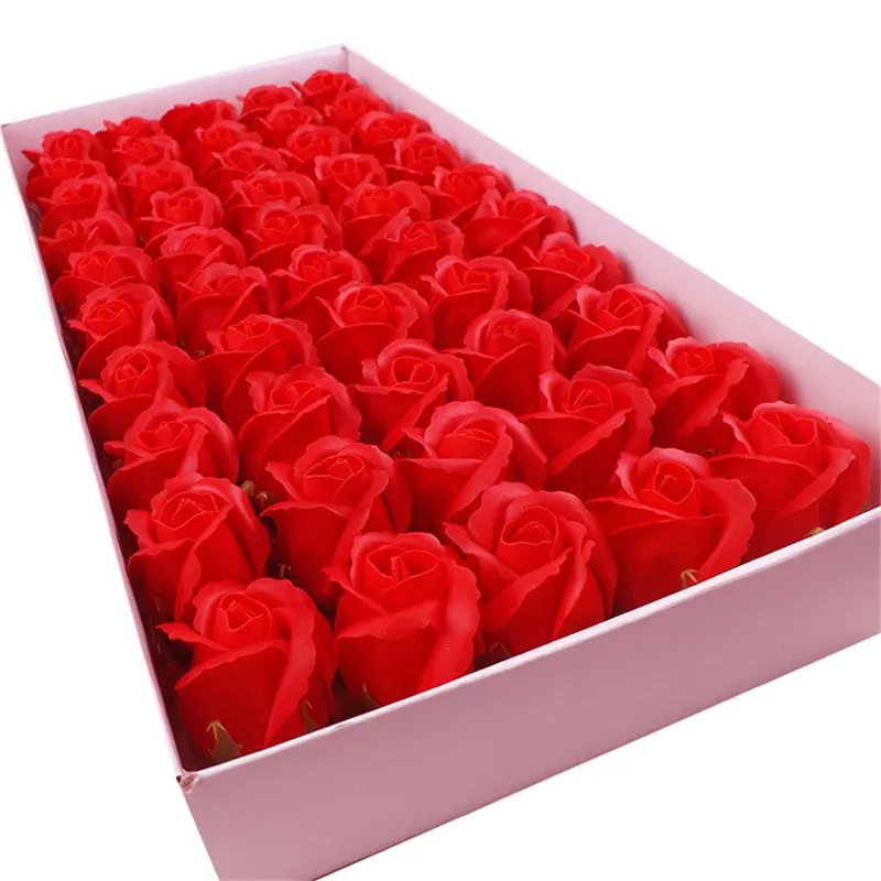 50pcs Artificial Soap Rose Heads for Wedding Decor Valentine\'s Day Gifts Home Decorations Ideal for Couples And Women Father\'s D
