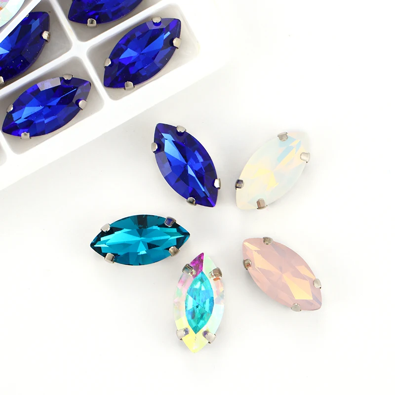 Astrobox Fancy Navette Claw Stone Sew On Rhinestones Glass Crystal Stones Loose Beads DIY Clothing & Accessories Jewelry Making