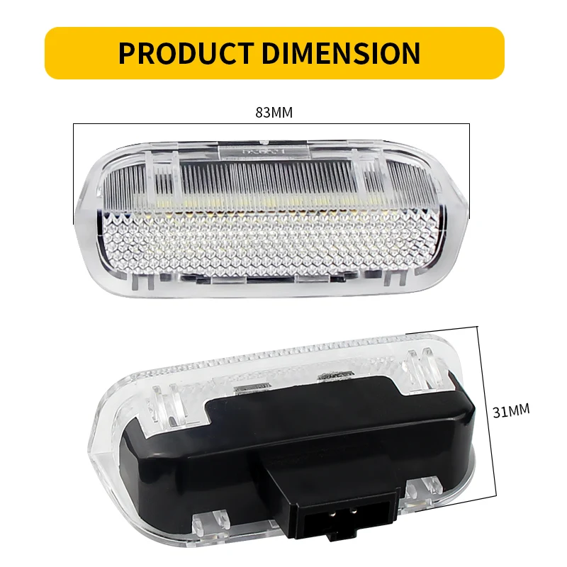 2PCS For Cayenne Macan Palamera Touareg LED trunk cover light Rear door floor light warning light 600k White 12v