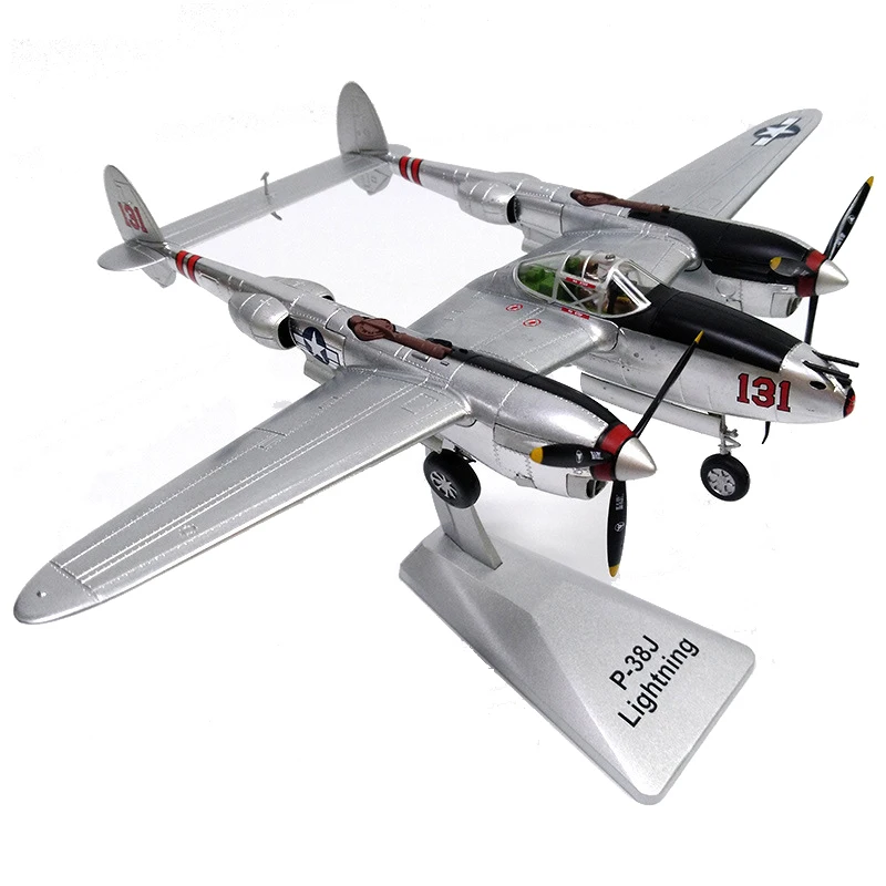 P-38 de caza de aleación a escala 1/48, avión de la Fuerza Aérea de los Estados Unidos, modelo de rayo P38, juguetes para niños, regalo para niños, colección