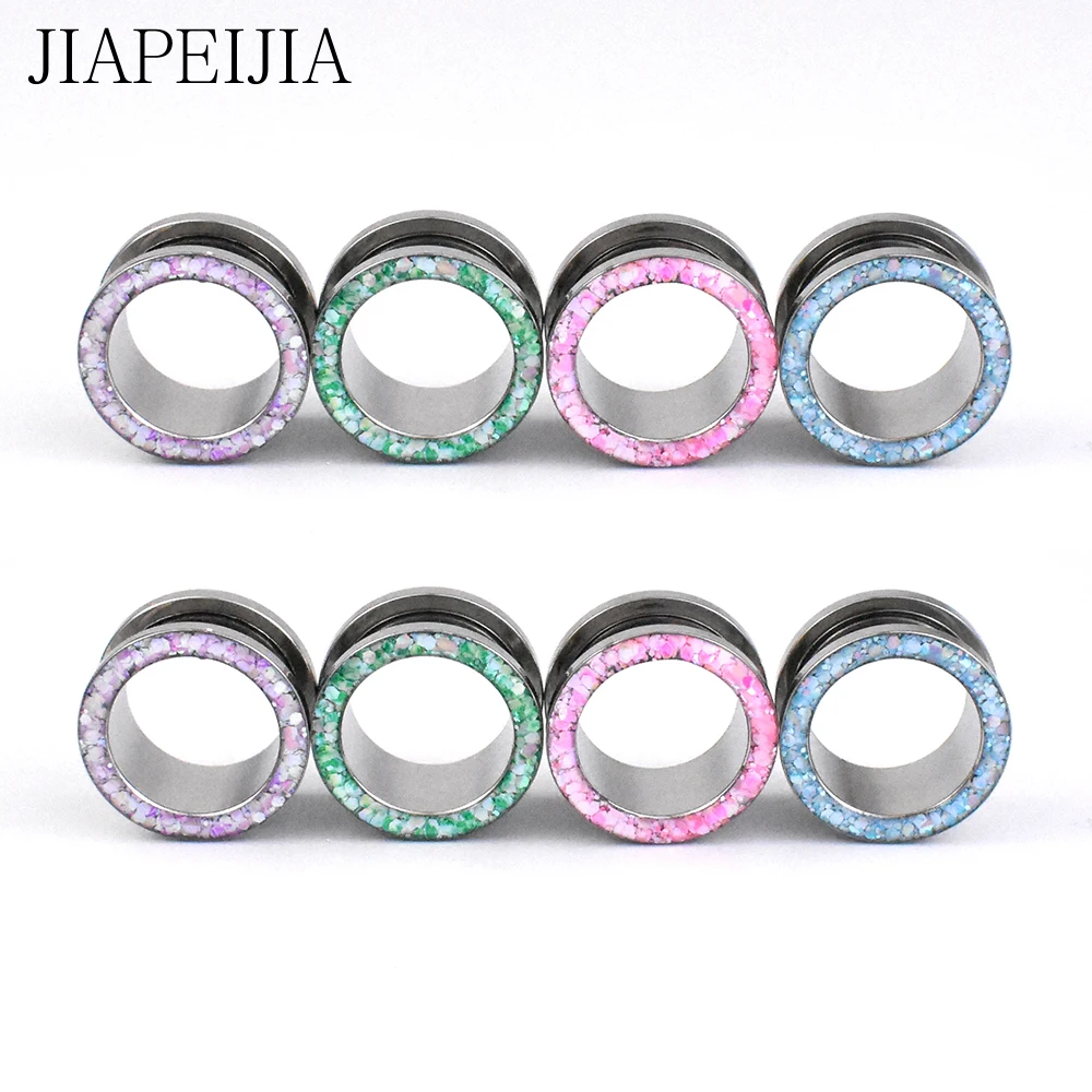 Matte Color Ear Gauges Plugs Screw Stainless Steel Hollow Ear Stretcher Tunnel Ear Piercing Jewelry 6-30mm