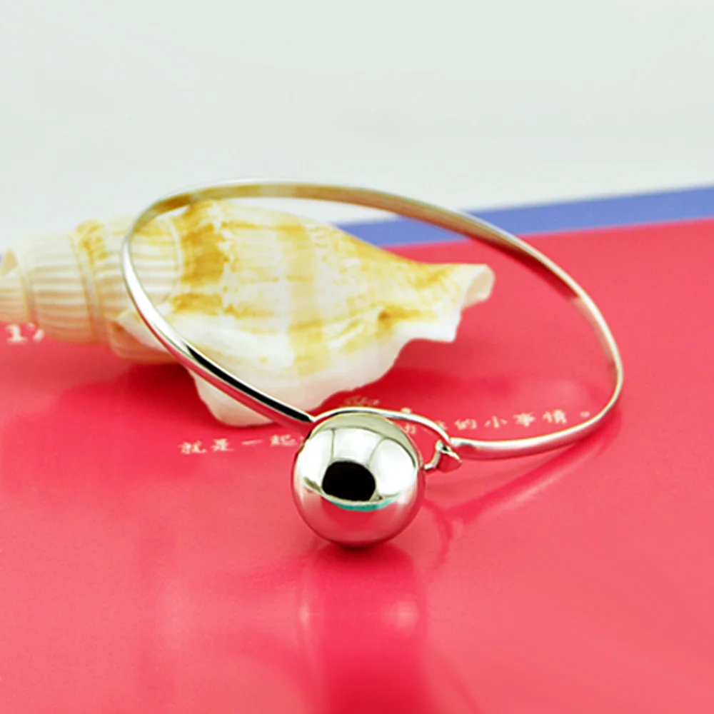 

Женский браслет из стерлингового серебра 925 пробы с персонализированным шариком-подвеской, классический браслет-украшение, подарок на Рождество