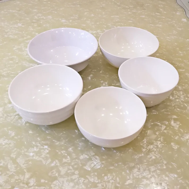 

A5 Melamine White Round Bowl Imitation Porcelain Dinnerware Soup Bowl Hotel Restaurant Commercial Tableware Noodle Bowl