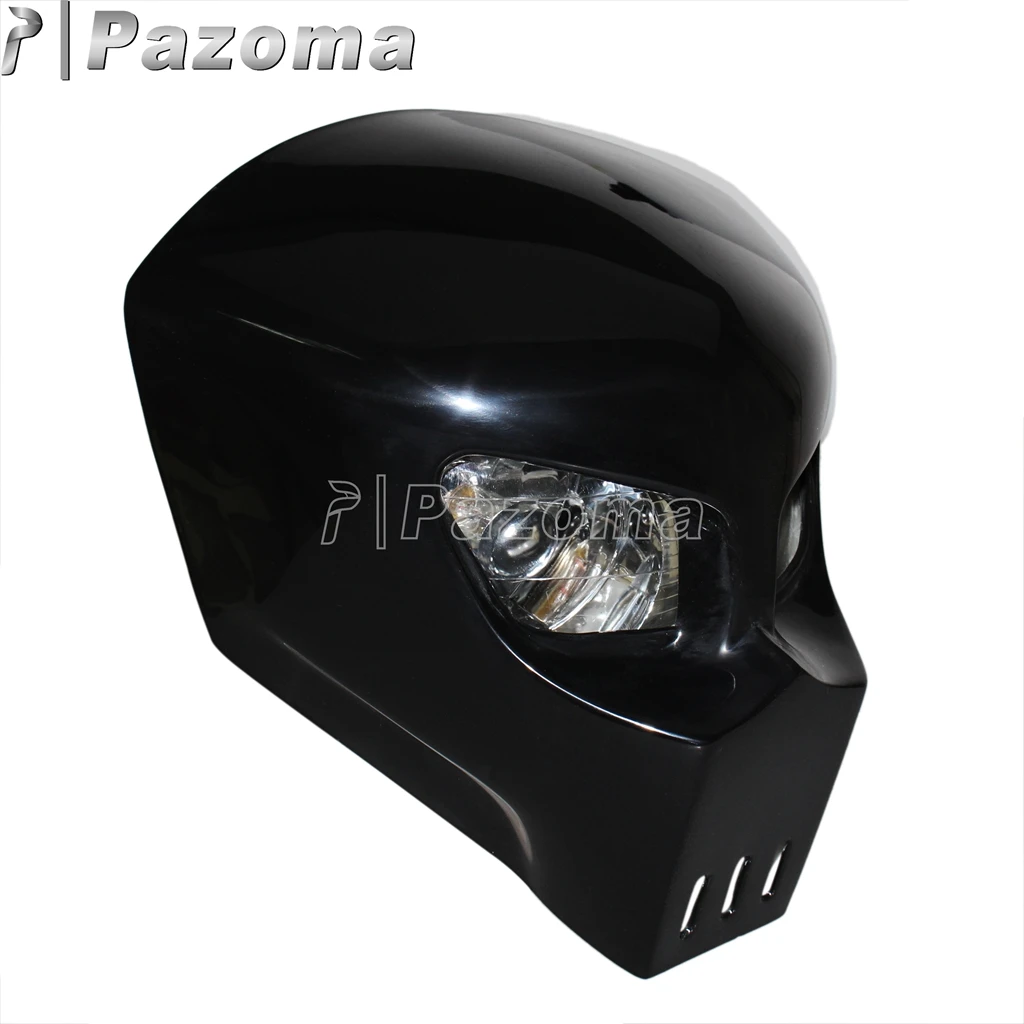 Universal Motorcycle Skull Headlight Fairing 12V 25W Headlamp Head Lights for Honda Suzuki Kawasaki Yamaha Street Bike Superoto