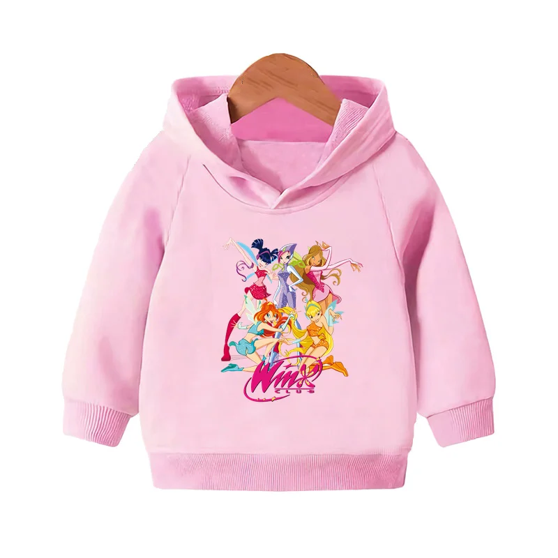 

The Winx Butterfly Fairy Cartoon Kids Hooded Hoodies Cute Girls Clothes Children Sweatshirts Autumn Baby Pullover Tops,KMT5425