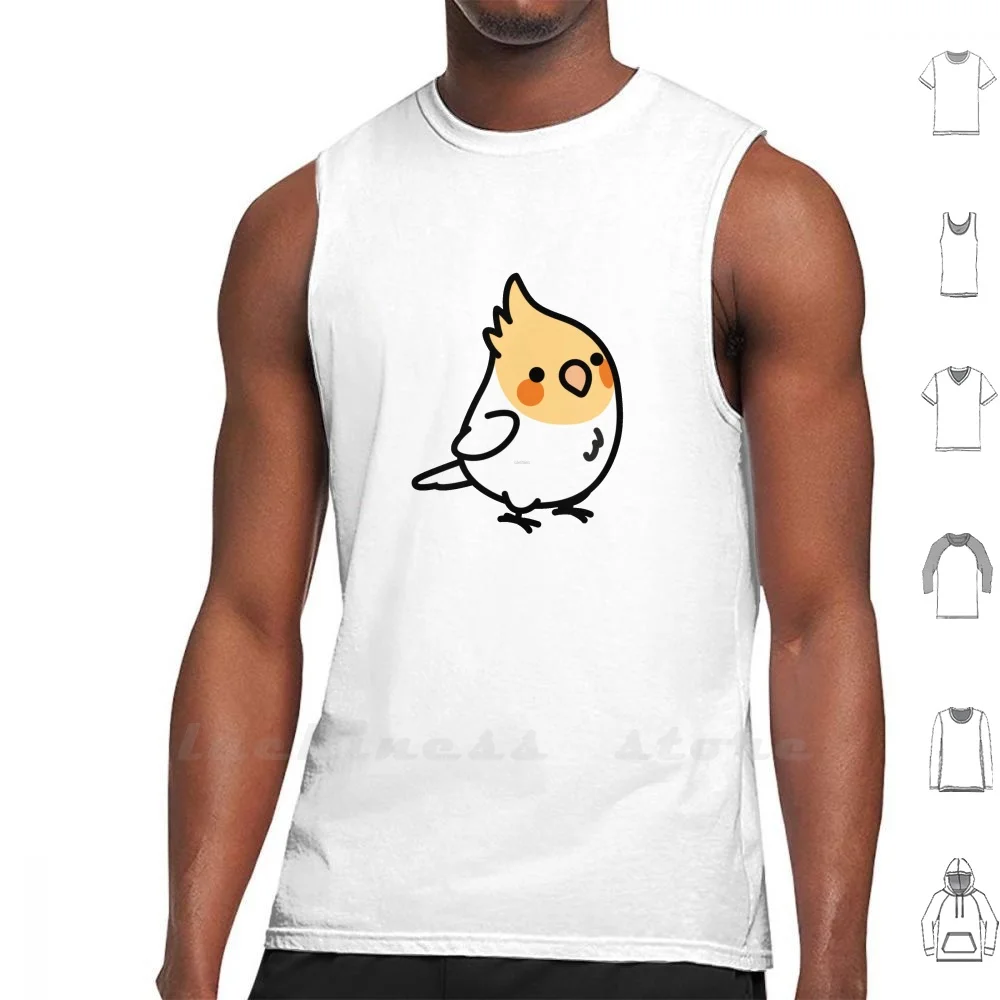 Copy Of Chubby Sassy Cockatiel Sleeveless Tank Top Vest Cotton Cockatiel Parrot Cute Bird Birb Birblr Chibi Cockatiel Chibi