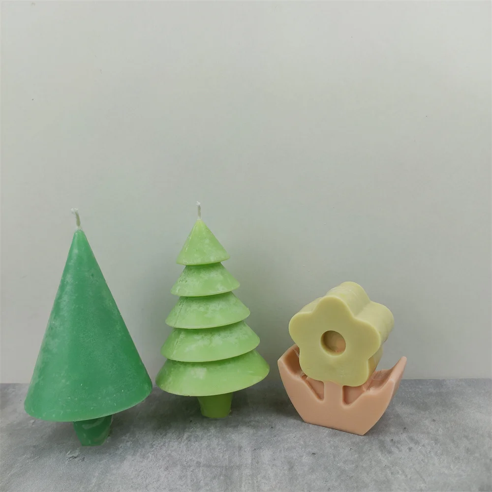 3d Christmas Tree Plastic Acrylic Candle Making Mold Handmake Scented Candle Mould Candle Making Supplies New 2023