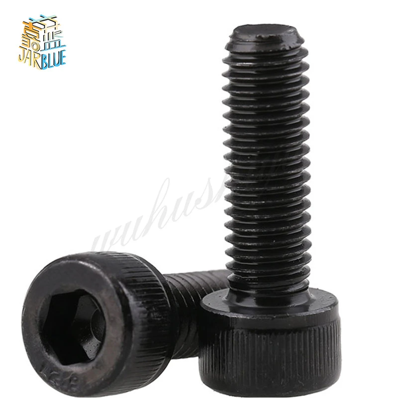 1-5pcs DIN912 Grade 12.9 allen socket fine tooth hexagon screw/young tooth Bolt M6 M8 M10 M12*P=0.75/ 1.0/1.25/1.75 teeth
