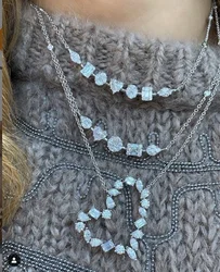 Iced Out Bling 5A Cubic Zirconia CZ Heart Charm Pendant Necklace High Quality