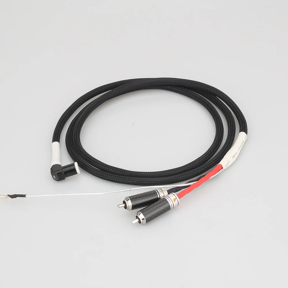 High Quality Tonarm Cable Right Angled 5 Pin DIN PCA Phono Turntables Analog Cable with OFC silver plated cable