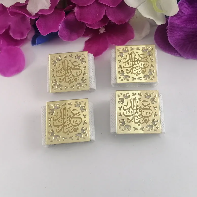 Laser Cut Engraved Hollow out Label Tags Mirror Chocolate Candy Boxes Wedding Guest Decorations Birthday Eid Kareem Supplies