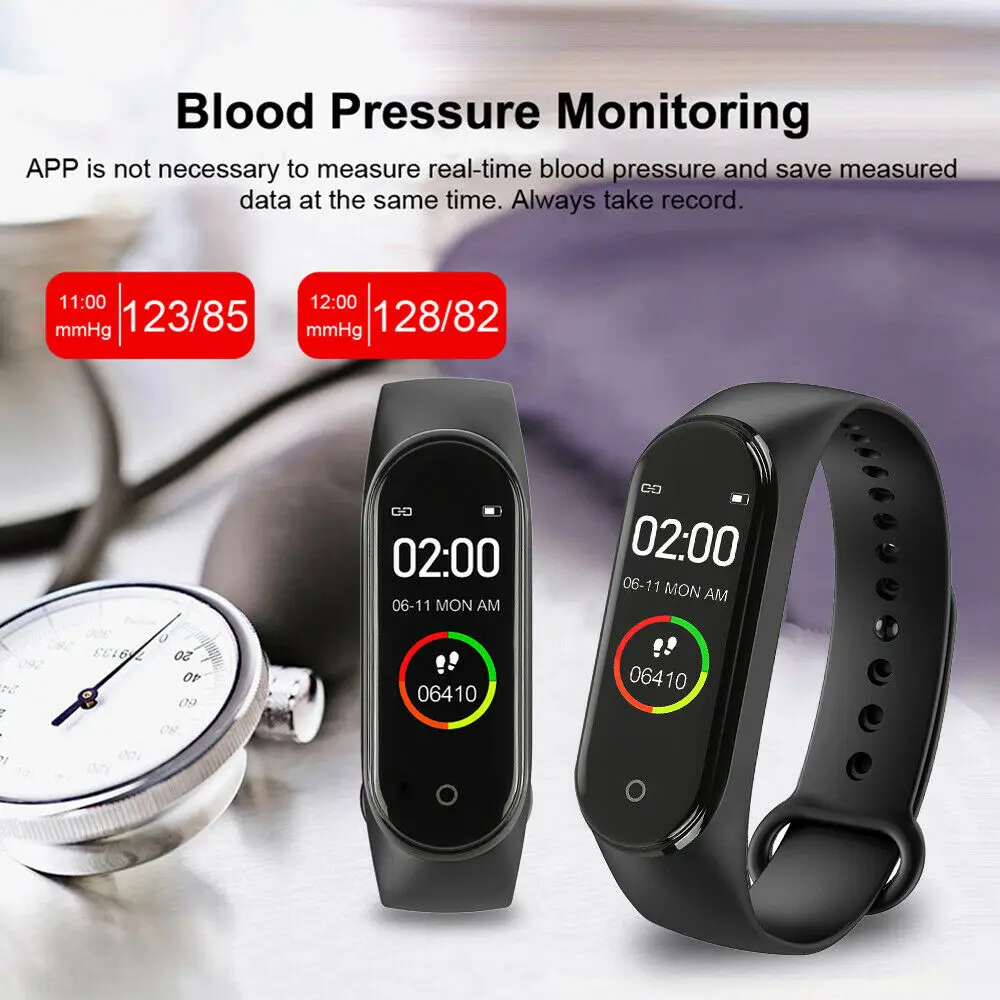 Hot New M4 Smart Sports Blood Pressure Heart Rate Monitor With Watch Men And Women Monitor Multi-Function Waterproof Bracelet