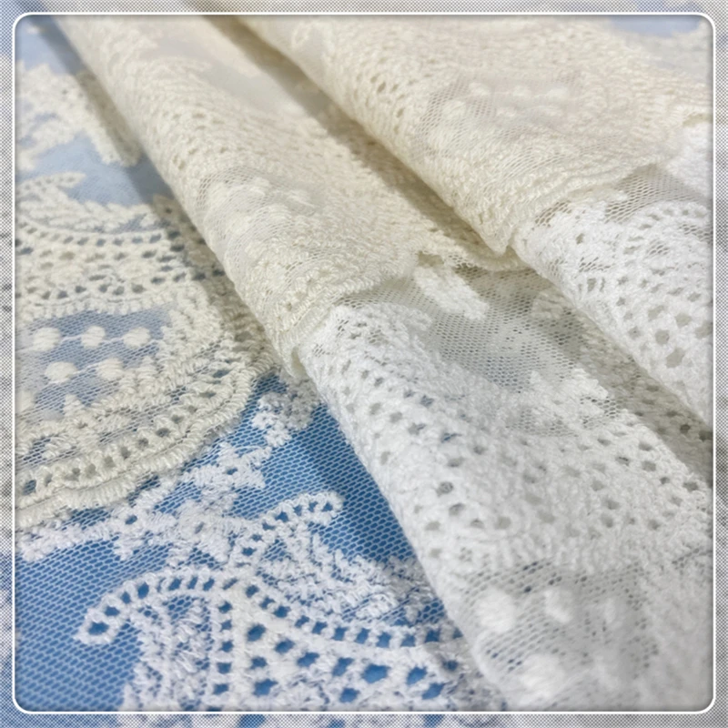 Size 1 white apricot lace lace 25 cm wide cotton embroidery sewing supplies lace decoration dress DIY clothing curtain accessori