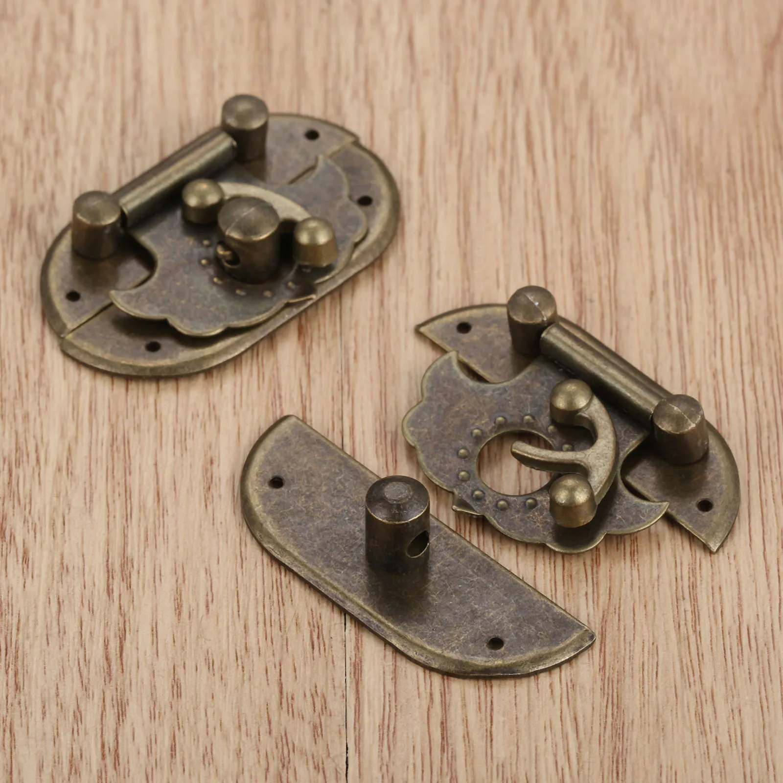 DRELD-골동품 청동 상자 가방 라운드 토글 래치 걸쇠 버클 나무 상자 잠금 빈티지 가구 하드웨어, 1 개