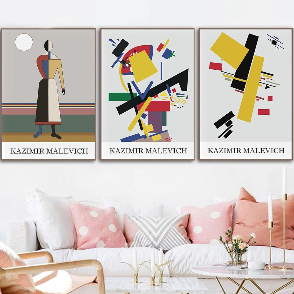 Female Body Print Minimalist Bohemian Poster Malevich Feminist Canvas Painting Russian Museum Exhibition Wall Art Decoration