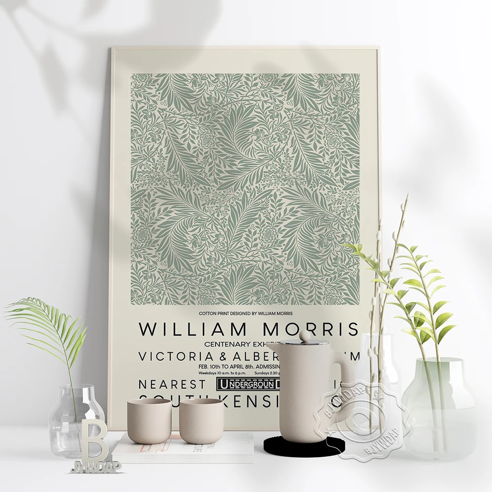 

William Morris Museum Exhibition Poster Plant Pattern Prints Poster Nordic Vintage Floral Art Painting Wall Art Print Home Decor