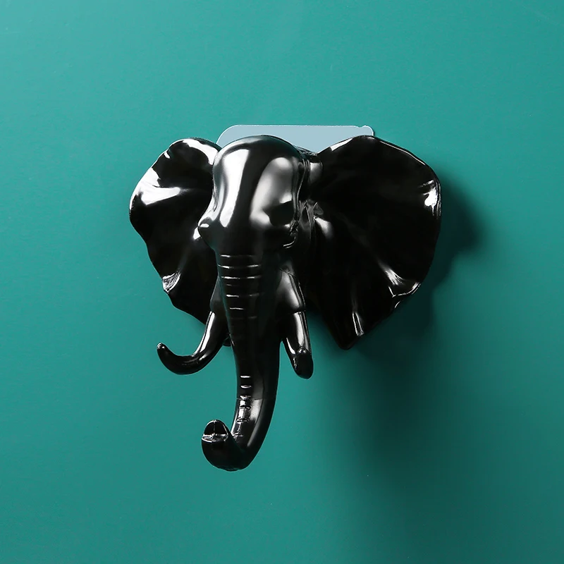 Key Hooks for Wall Hook Nail-free Seamless Hook Living Room Wall Decoration Wall Hanging Elephant Hook Keys Holder Animal 1pcs