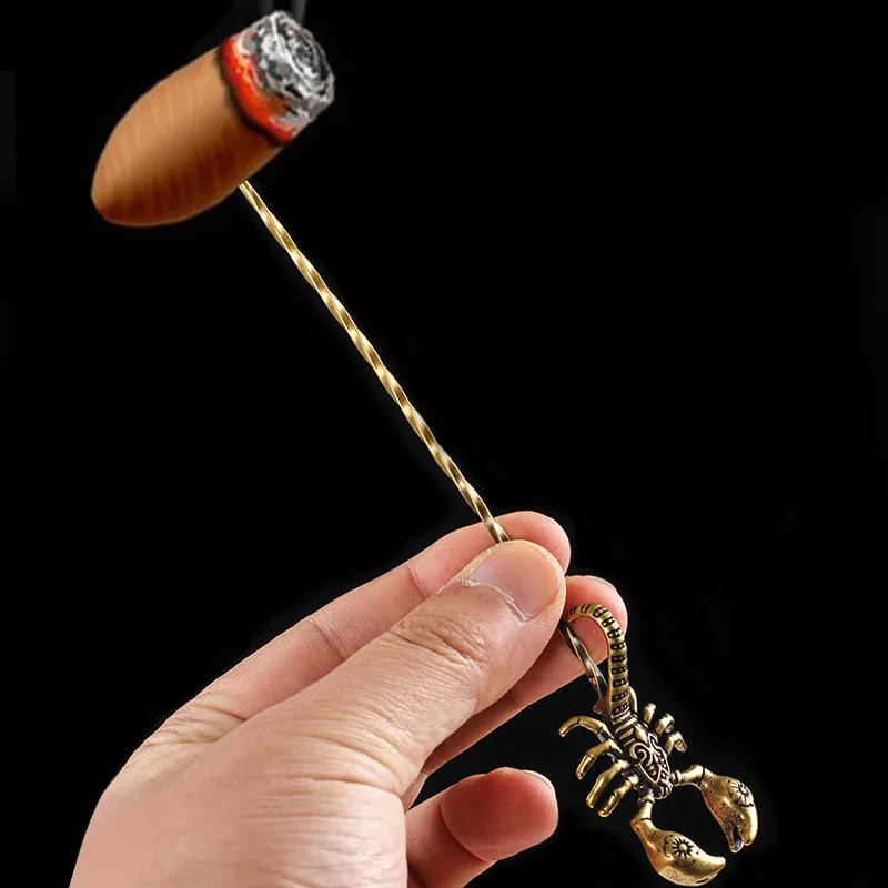 Pure copper cigar dredge needle portable creative personality gecko spiral cigar dredge a variety of cigar dredge needles