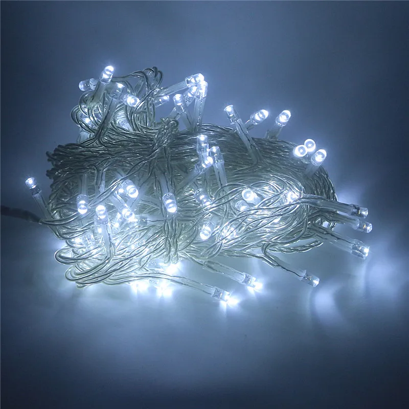 Dark Green/Transparent Soft LED Light String Fairy Garland Star Effect DC12V 4 Colors Holiday Christmas Party Exterior Layout