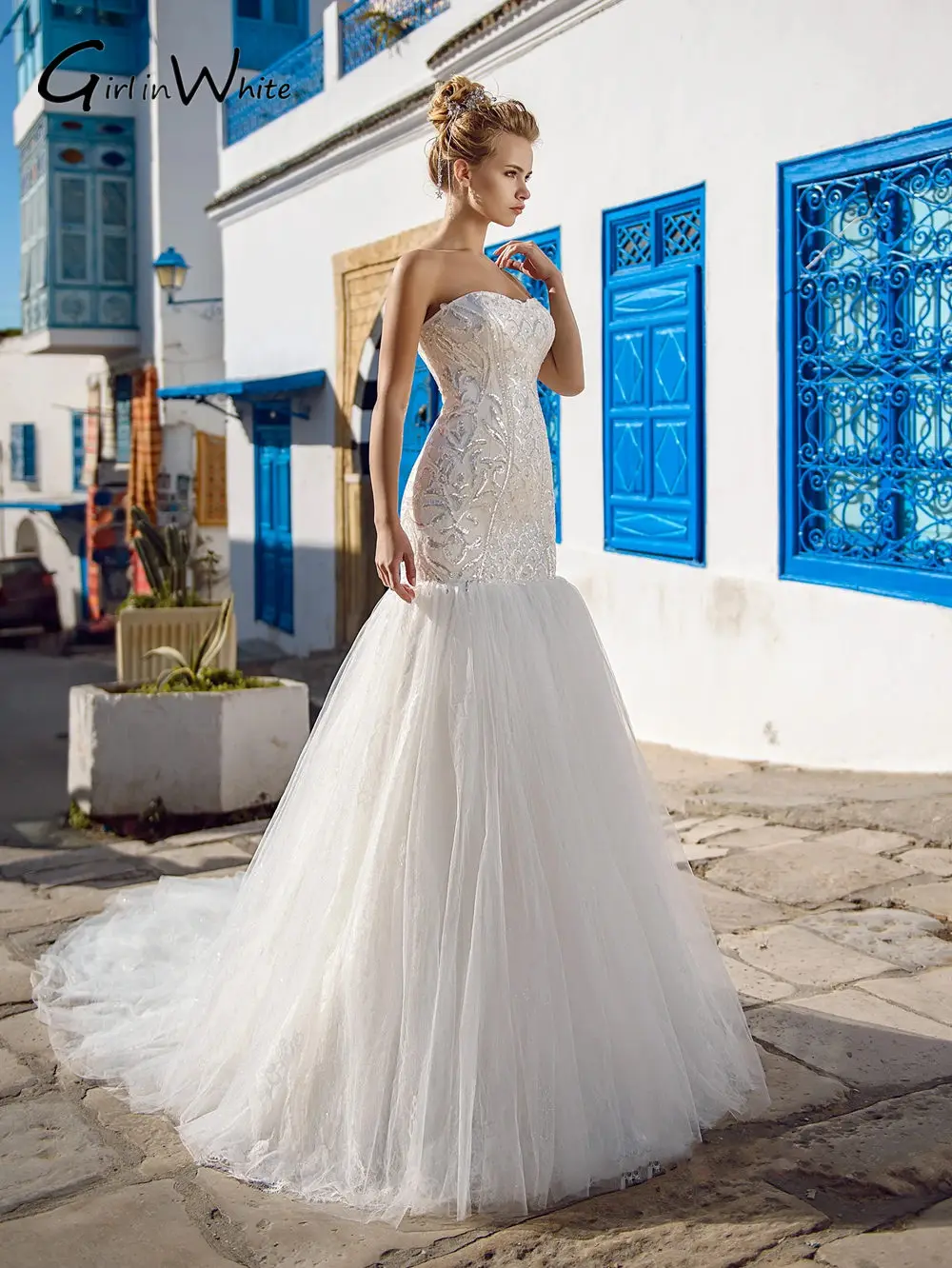 Lantejoulas sereia vestido de casamento 2022 renda tule querida corset voltar moderno vestidos de noiva nupcial robe de mariage