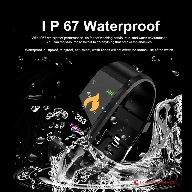 Sport Bracelets Smart Band Tracker Pedometer Heart Rate Blood Pressure Monitor Bluetooth Fitness Smart Watch for Men Women