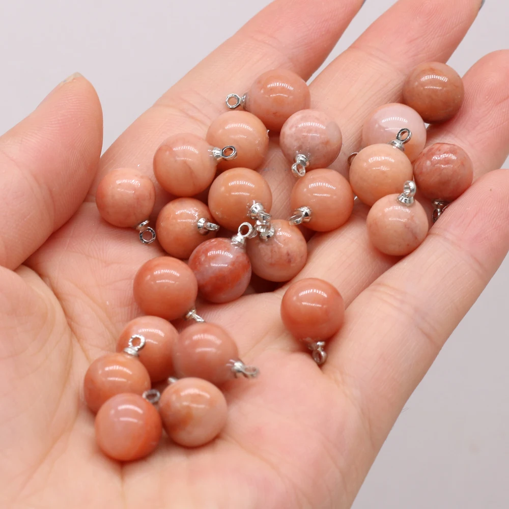 5pcs Natural Stone Agates Crystal Quartzs Damation Jaspers / Amethysts Pendant for Necklace Earring or Jewelry Making Size 10mm
