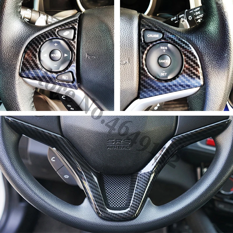 

2015 2016 2017 for Honda HR-V HRV Vezel AccessoriesCar Steering Wheel Cover Trim Sticker Styling Shell ABS Carbon Fibre