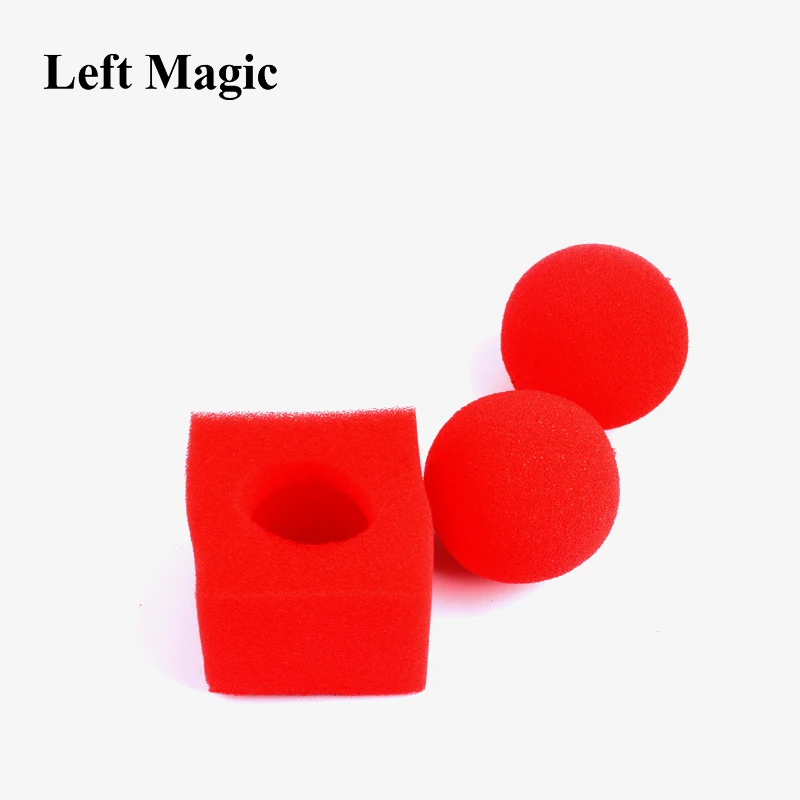 Red Ball To Square Sponges Magic Tricks Set Funny gadgets street stage close up magic tricks magician E3157