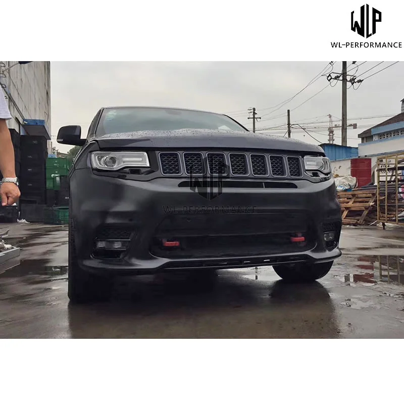 Srt8 Style High Quality Pp Unpainted Front Rear Bumper Side Skirts Wheel Eyebrow for Jeep Grand Cherokee Car Body Kit