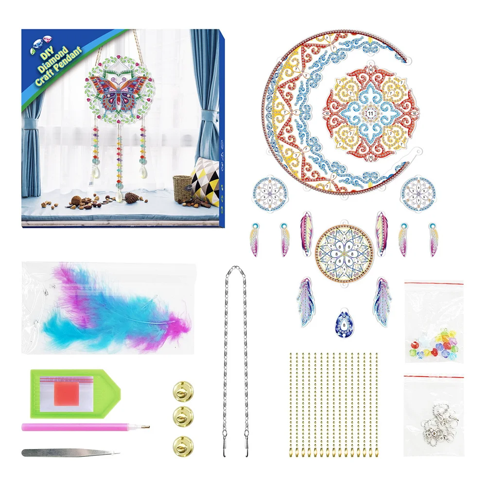 DIY diamond painting mosaic embroidery dream catcher window wind chimes ornaments home decoration gifts