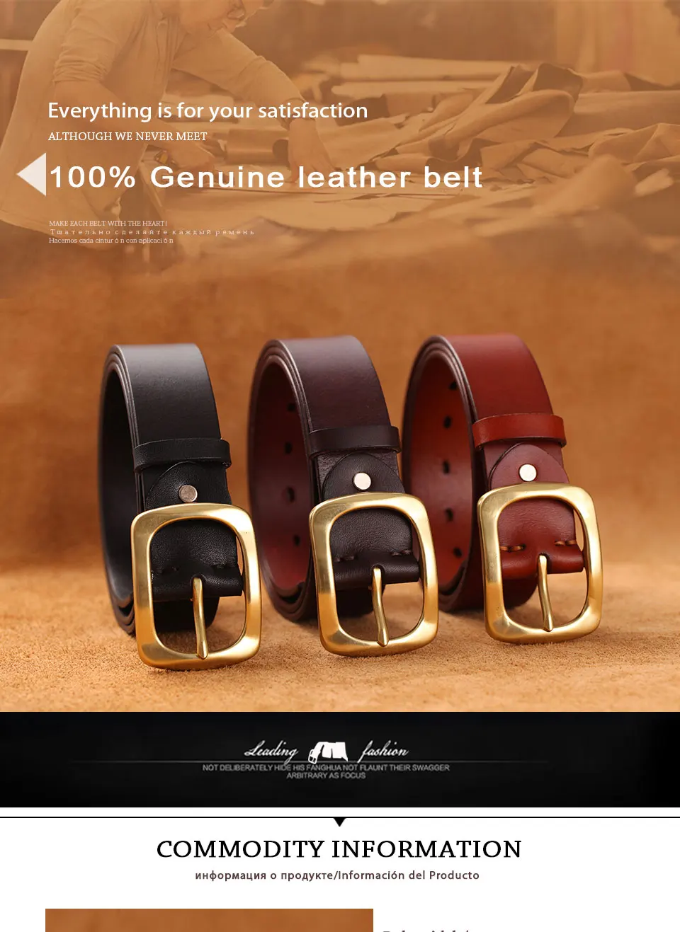 Solide Messing Schnalle Gürtel Neue Mode Designer Gürtel Hohe Qualität Echtes Leder Gürtel Für Männer Jeans Kupfer Pin Schnalle Gürtel – Detail 1