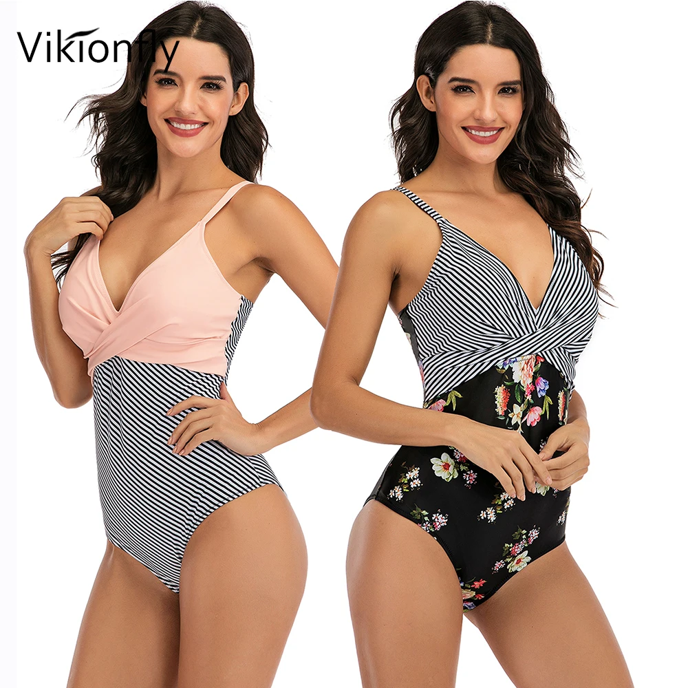 

Plus Size Swimwear Women One Piece Swimsuit Push Up 2021 Summer Sexy Large Halter Onepiece Swimming Suit For Women Bathing Suit