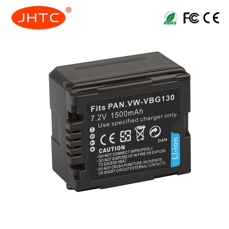 VW VBG130 Battery 1500mAh For Panasonic VW-VBG130 VW-VBG070 VW-VBG260 SDR-H20 SDR-H28 SDR-H258 HDC-SD1 Camera Batterie