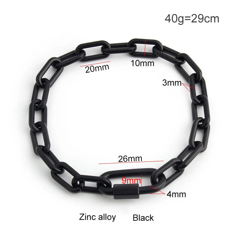 Nolvo World 1-5 pieces 3 mm thick 10 mm width Zinc Alloy chain Black chains bag strap for crossbody