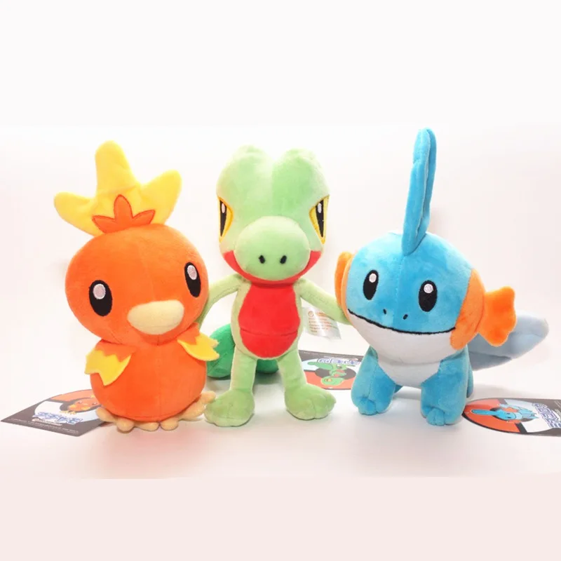 Mudkip Torchic Treecko Plush Toy Pokemon Peluche Stuffed Doll Initial Kawaii Elf Combination Children's Day Christmas Gift